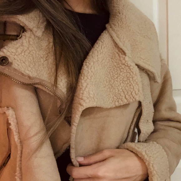 NEW - Faux Suede Belted Pocket Coat - Light Khaki - Picture 7 of 8